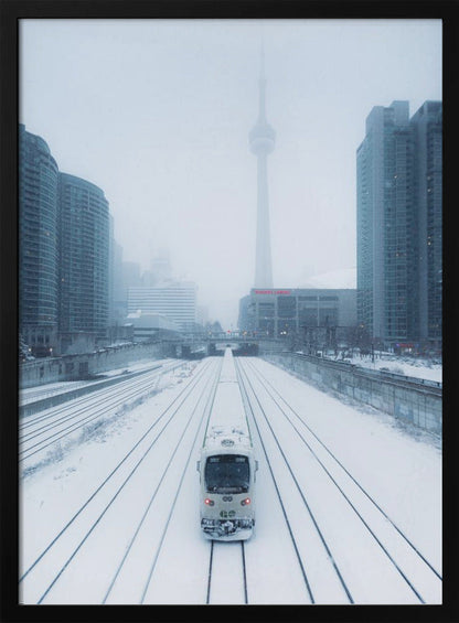 Impression sur toile « Train et tempête »