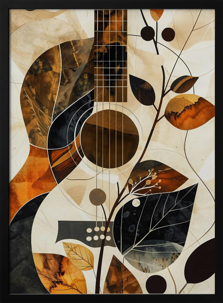 Collage guitare musicale (1) Impression sur toile