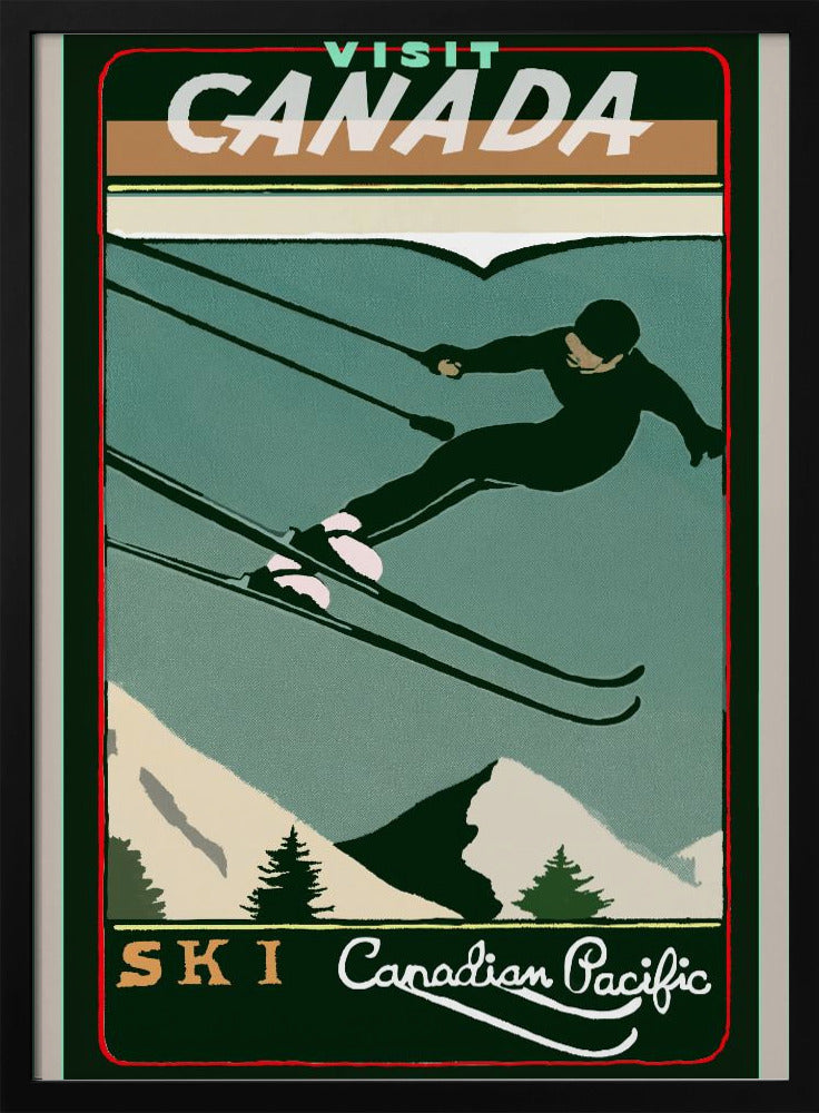 Décoration murale Tourisme d'hiver : Affiche vintage Ski Canada