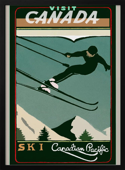 Décoration murale Tourisme d'hiver : Affiche vintage Ski Canada