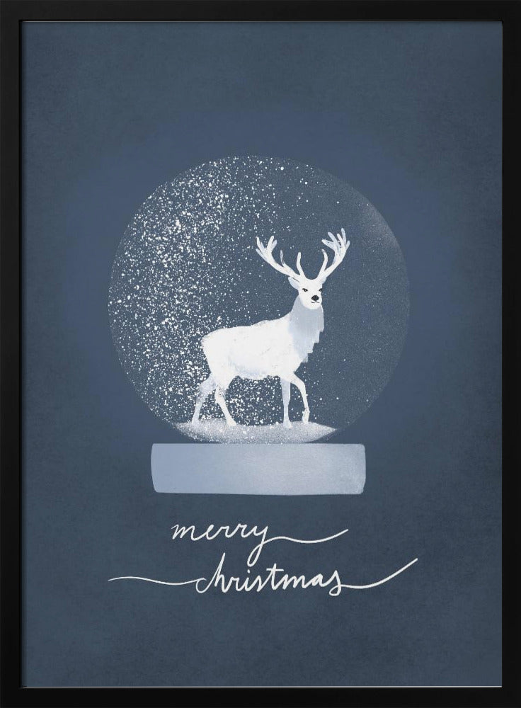 Toile murale imprimée cerf boule à neige