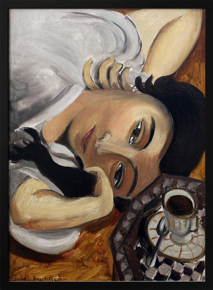 Art mural Lorette Con Una Tazza Di Caffe 1916