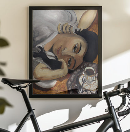 Art mural Lorette Con Una Tazza Di Caffe 1916
