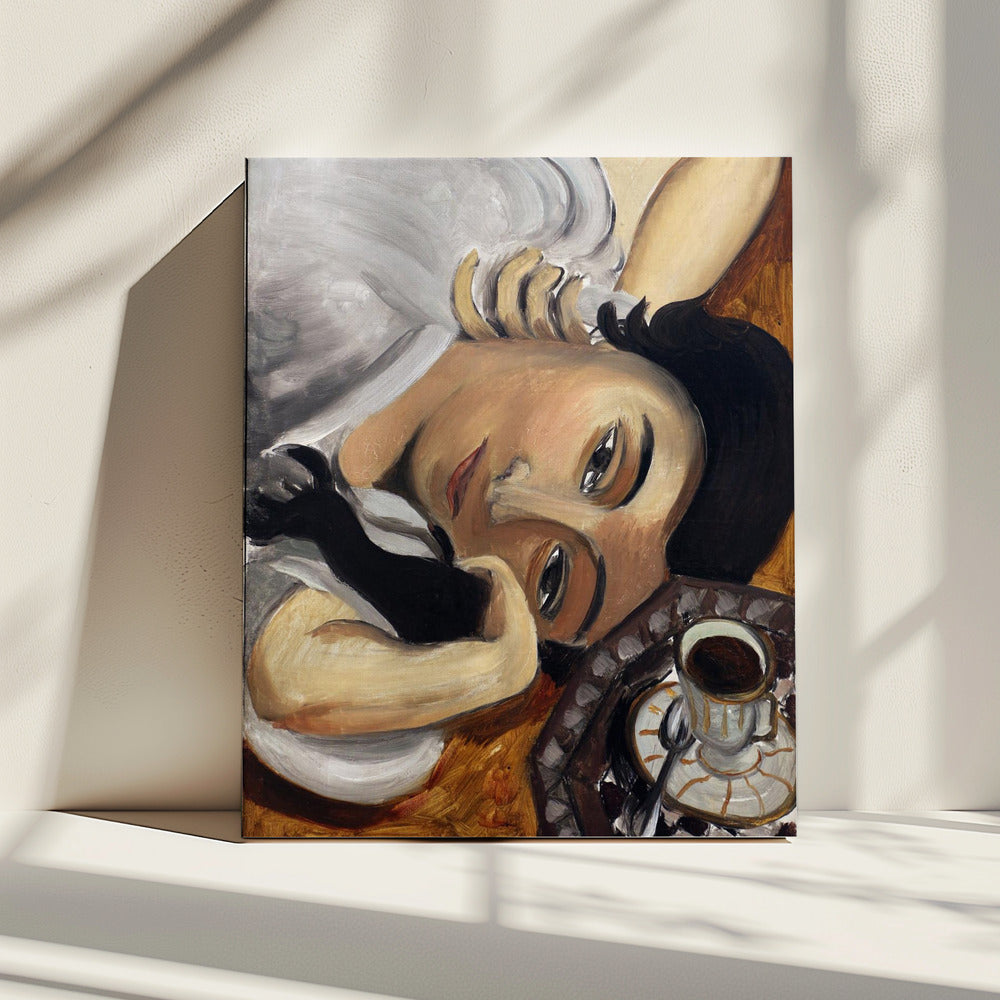 Art mural Lorette Con Una Tazza Di Caffe 1916