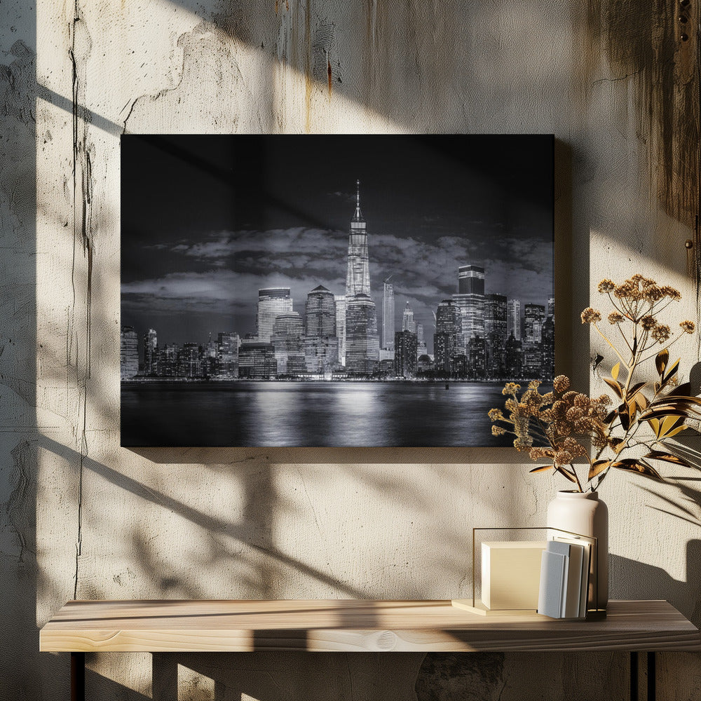 Gotham | Manhattan Skyline Black & White Canvas Wall Art