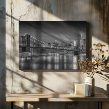 Art mural-PONT DE BROOKLYN Impressions nocturnes - Monochrome