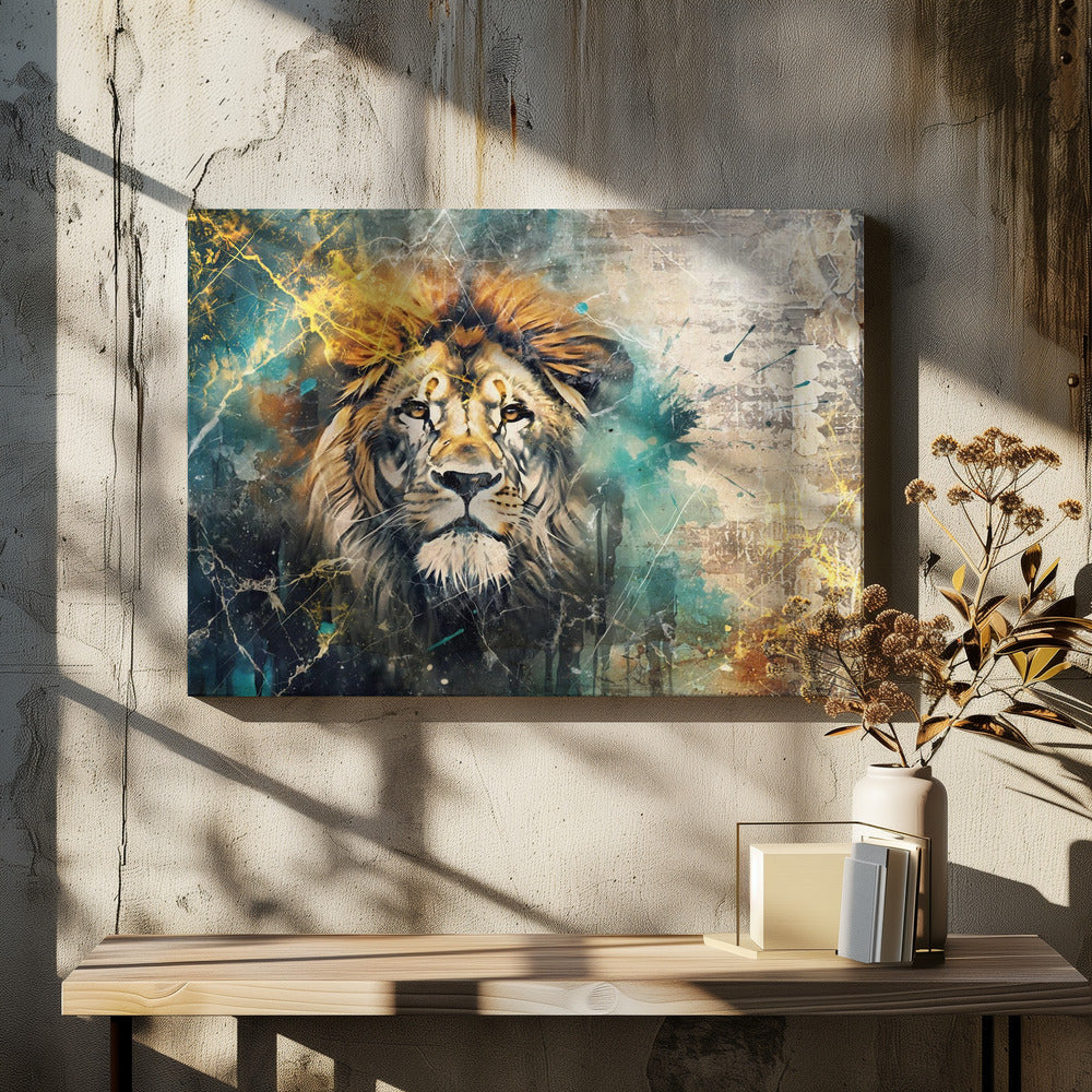 Art mural Lion Animal Illustration Vintage Art mural 04