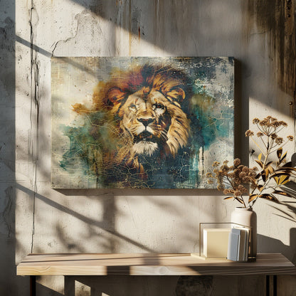 Art Mural Lion Animal Illustration Vintage Art Mural 06
