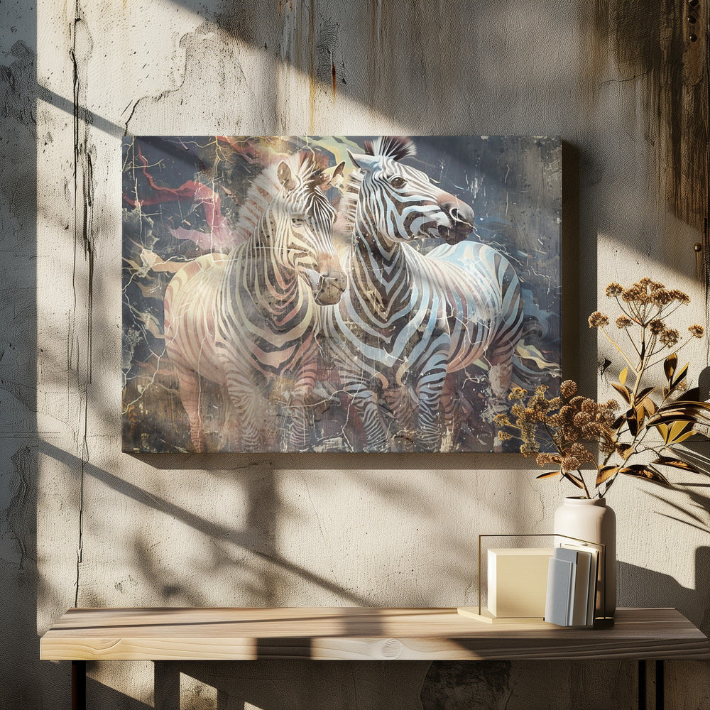 Décoration murale Zèbre Animal Art vintage Illustration Murale 03