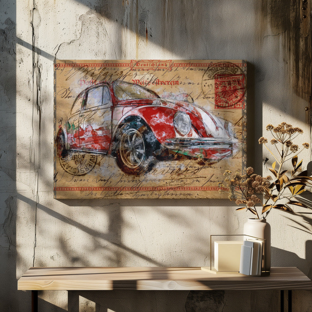 Décoration murale Volkswagen rouge