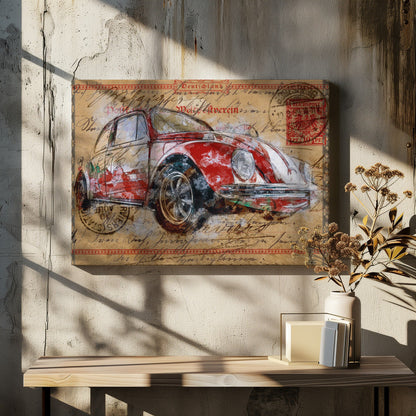 Décoration murale Volkswagen rouge