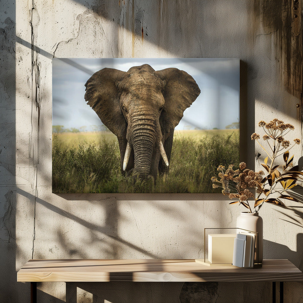 Décoration murale Rencontres au Serengeti. Éléphant