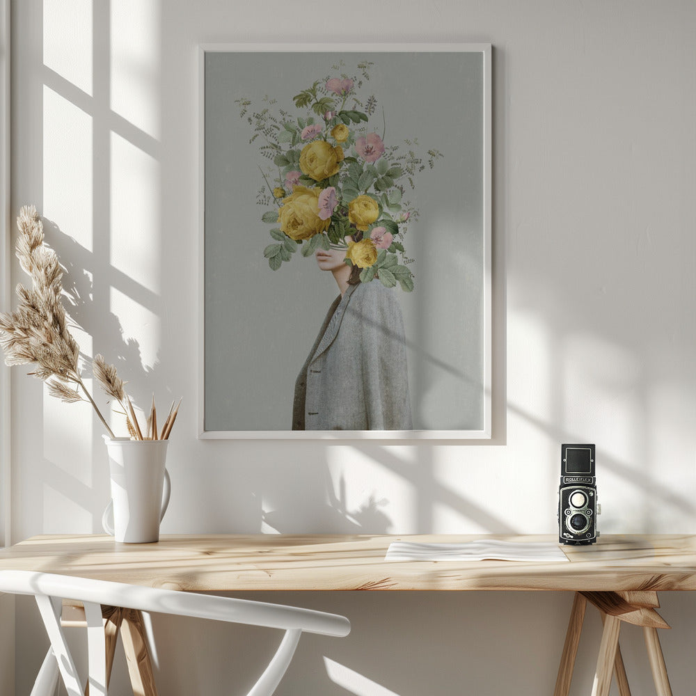 Art mural Bouquet jaune