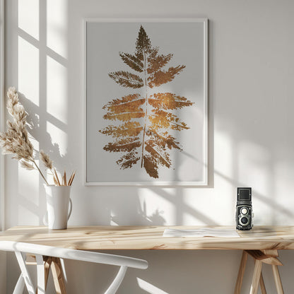 Décoration murale – Impression feuille de chêne (or)