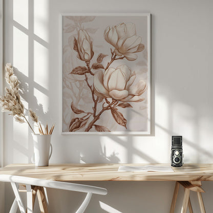 Décoration murale Fleurs beiges 1