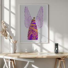 Tableau mural Ange en violet et orange sur toile