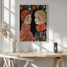 Décoration murale style vintage Mag femmes tricot toile imprimée
