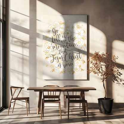 Art mural Annonce-le sur la montagne - impression sur toile vanille vintage