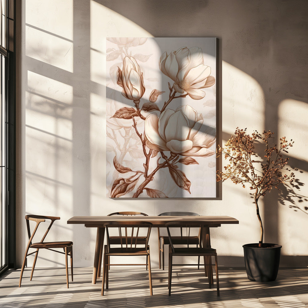 Décoration murale Fleurs beiges 1
