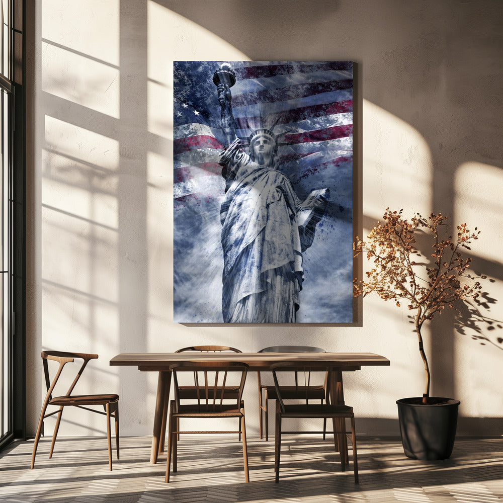 Décor mural Art moderne STATUE DE LA LIBERTÉ | bleu