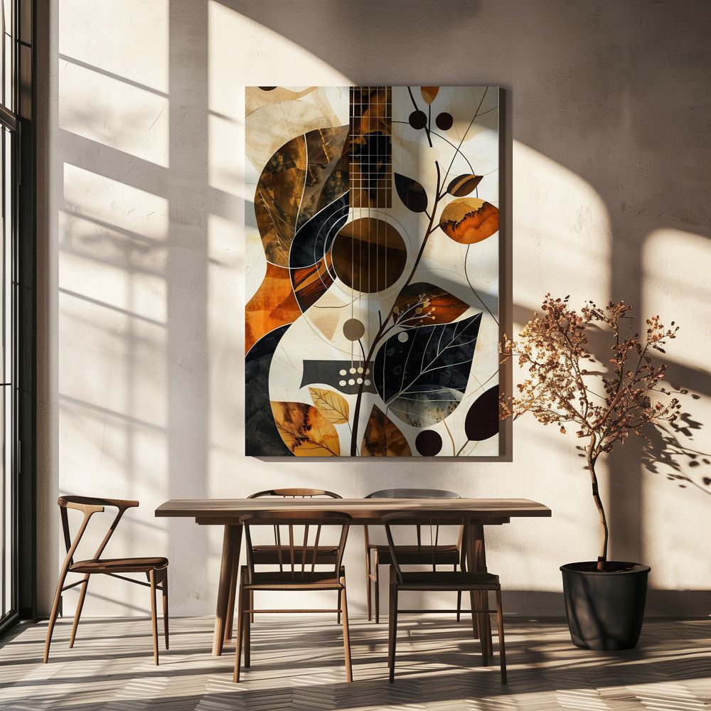 Collage guitare musicale (1) Impression sur toile