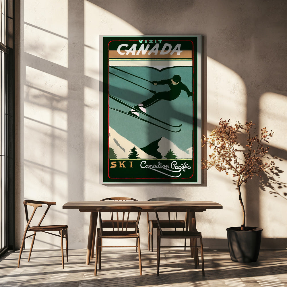 Décoration murale Tourisme d'hiver : Affiche vintage Ski Canada