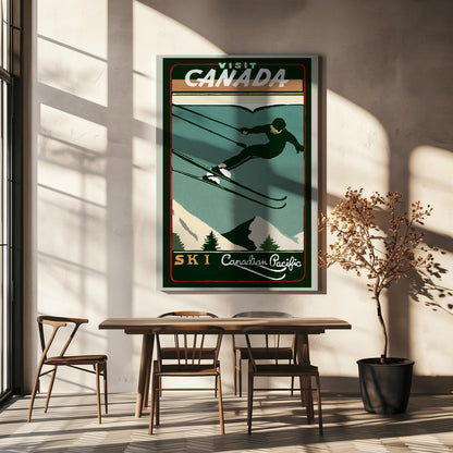 Décoration murale Tourisme d'hiver : Affiche vintage Ski Canada