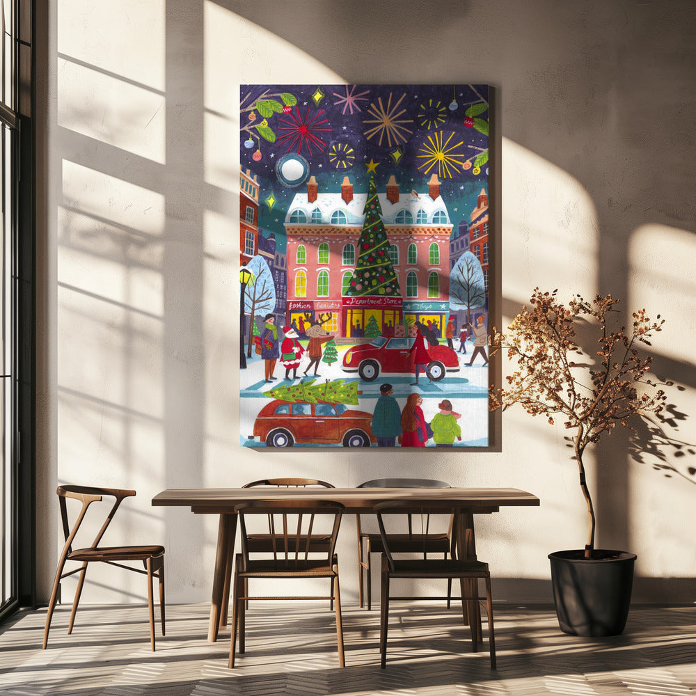 Tableau sur toile Noël en ville