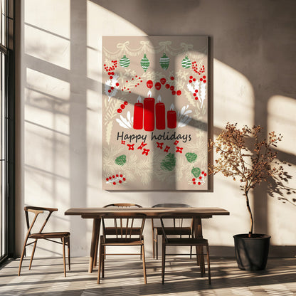 Art mural joyeuses fêtes - impression sur toile illustration d'art populaire