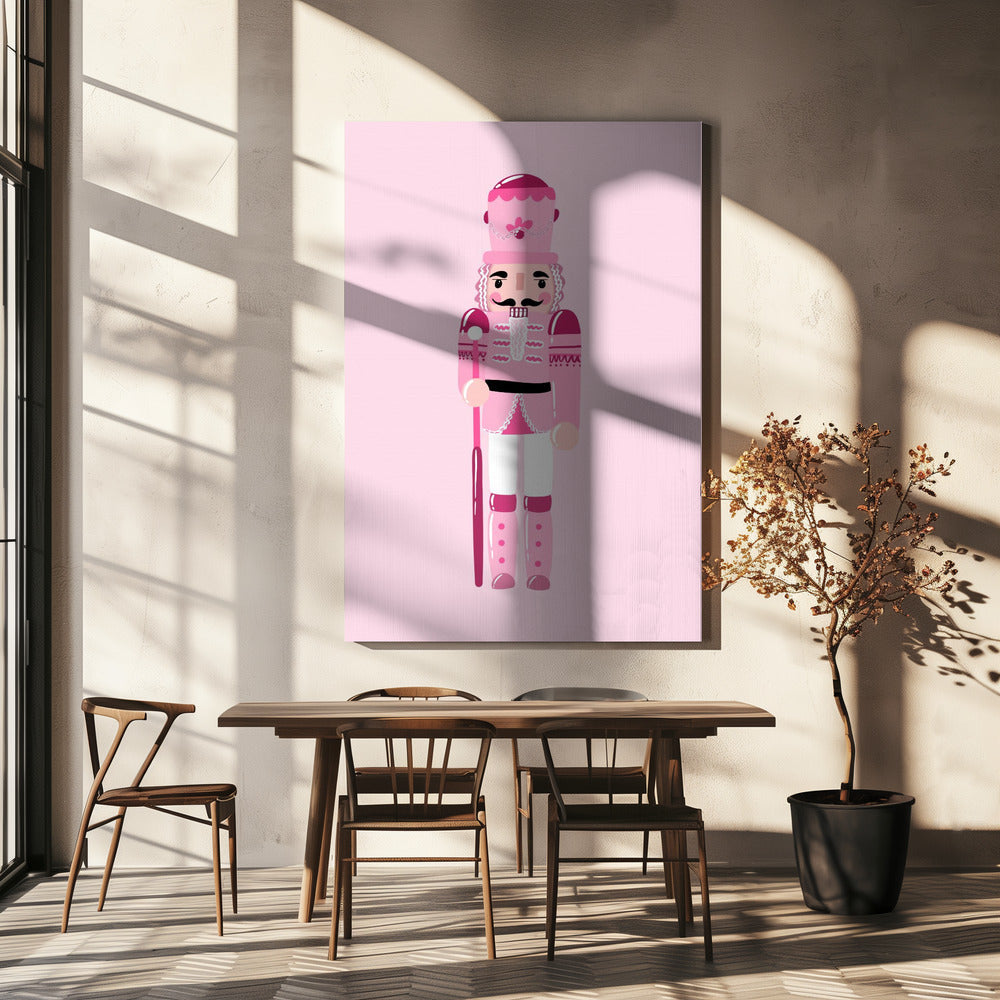 Décoration murale Casse-Noisette rose sur toile