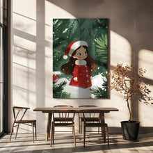 Impression sur toile de Noël « Jeune fille » – Décoration murale