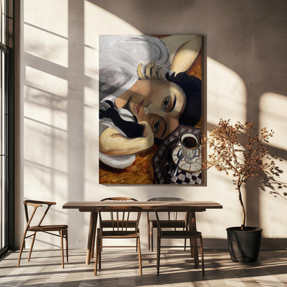 Art mural Lorette Con Una Tazza Di Caffe 1916