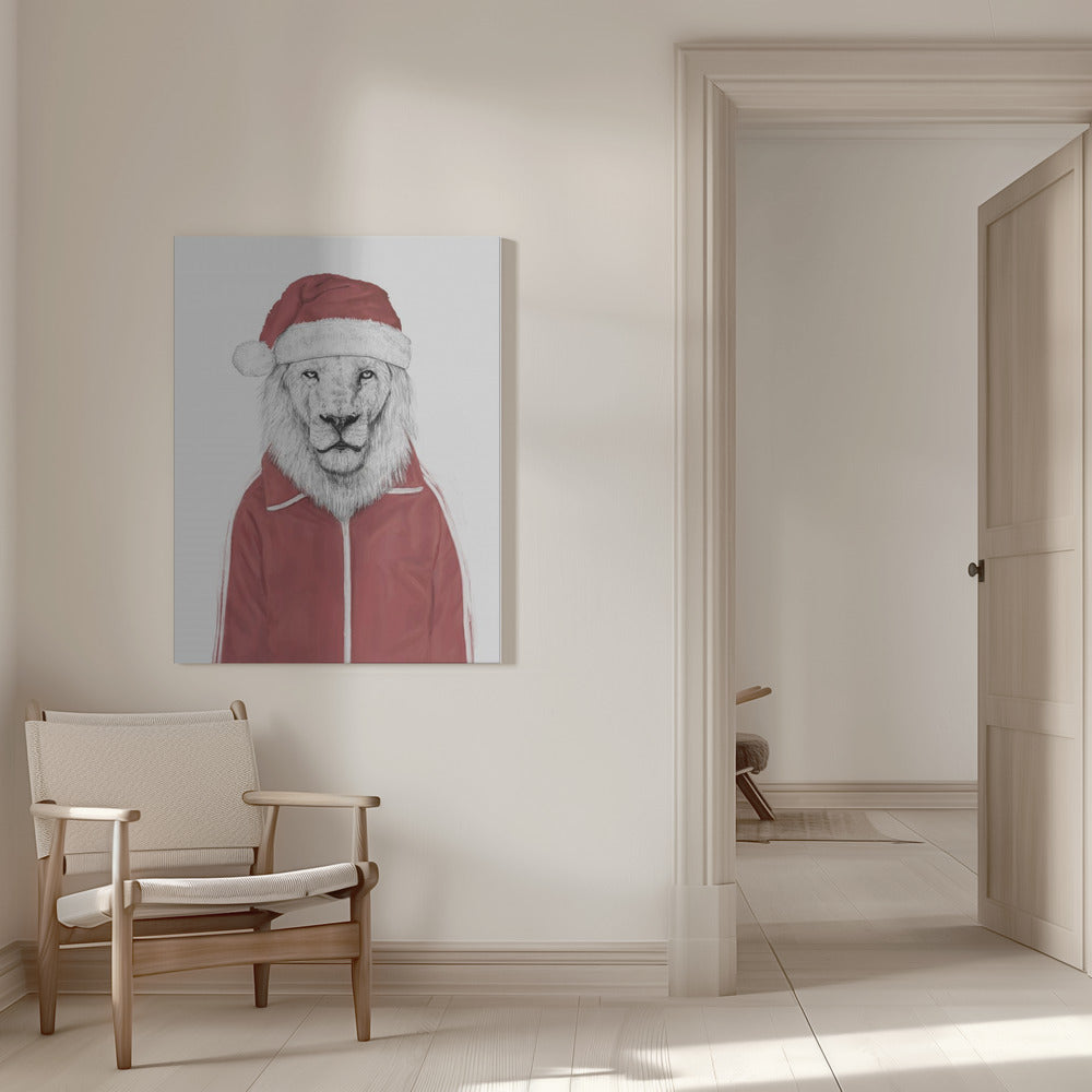 Décoration murale lion Père Noël
