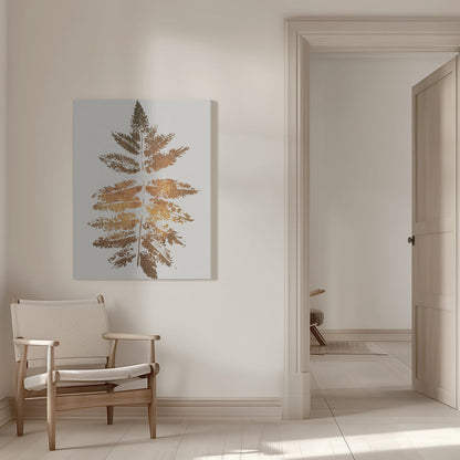 Décoration murale – Impression feuille de chêne (or)