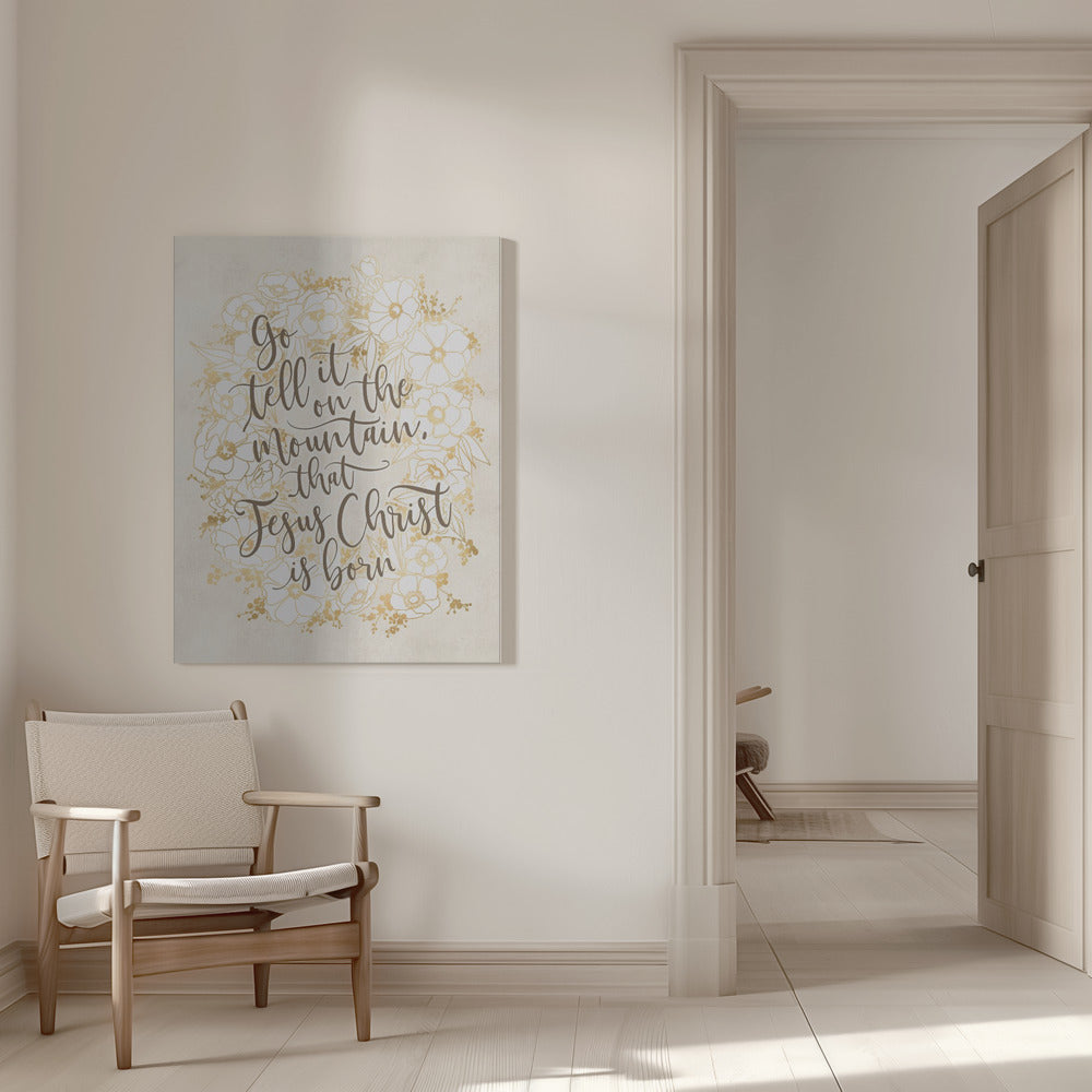 Art mural Annonce-le sur la montagne - impression sur toile vanille vintage