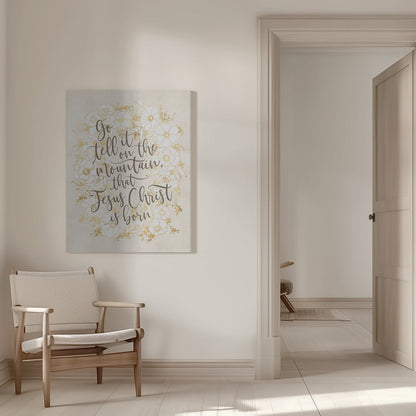 Art mural Annonce-le sur la montagne - impression sur toile vanille vintage