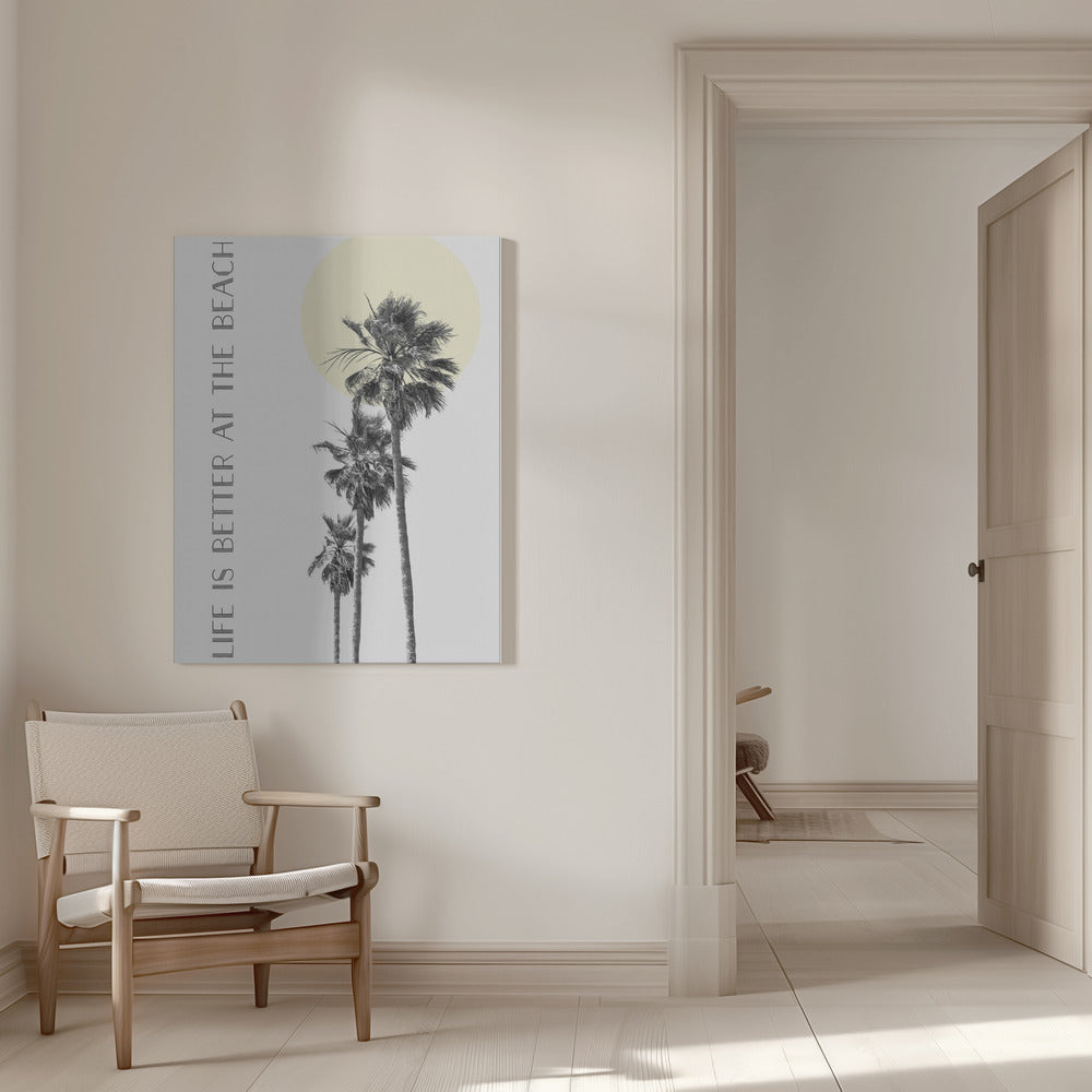 Décoration murale La vie est meilleure à la plage | palmiers