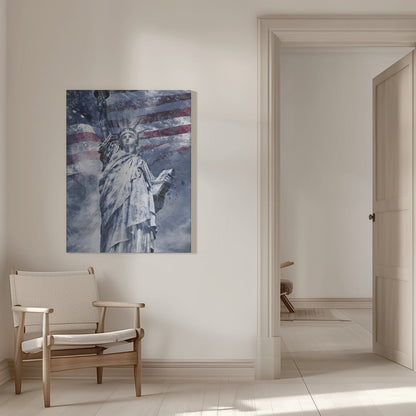 Décor mural Art moderne STATUE DE LA LIBERTÉ | bleu