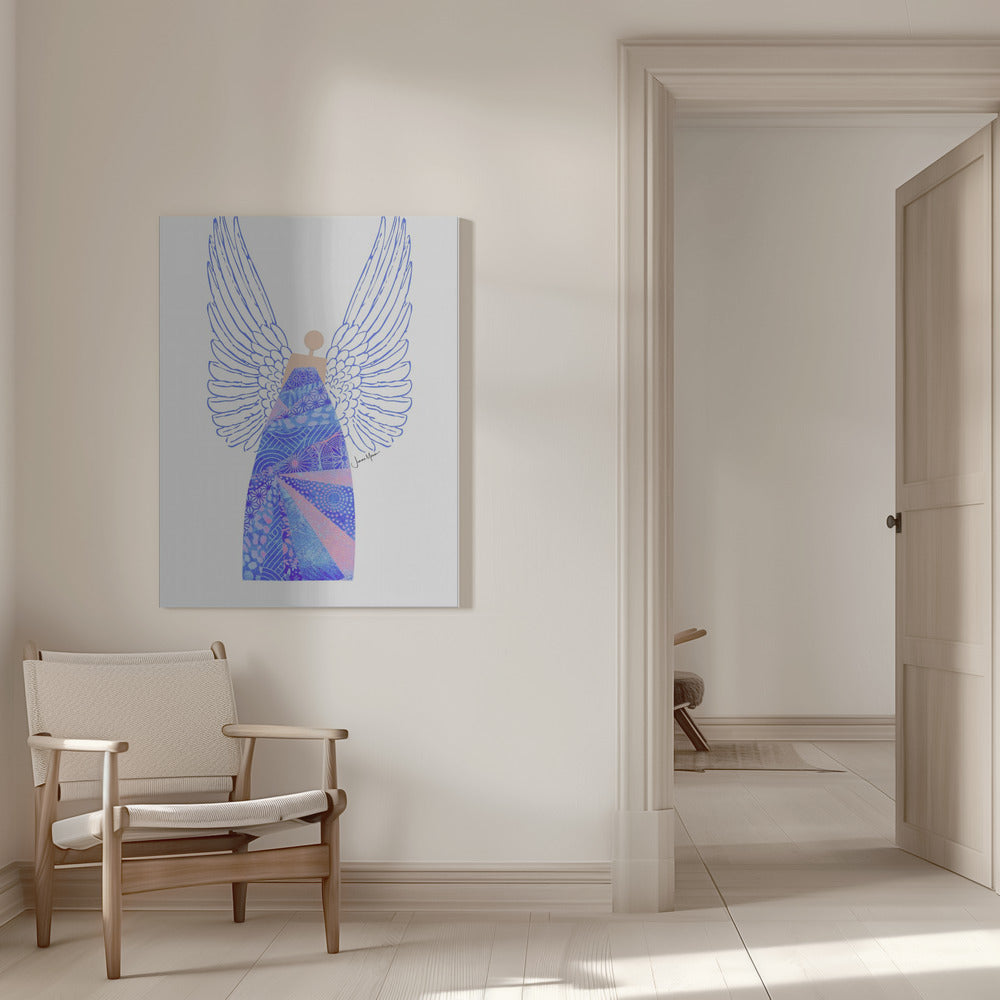 Tableau mural Ange en bleu sur toile
