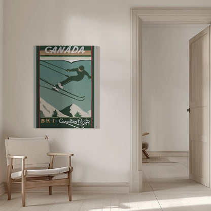 Décoration murale Tourisme d'hiver : Affiche vintage Ski Canada