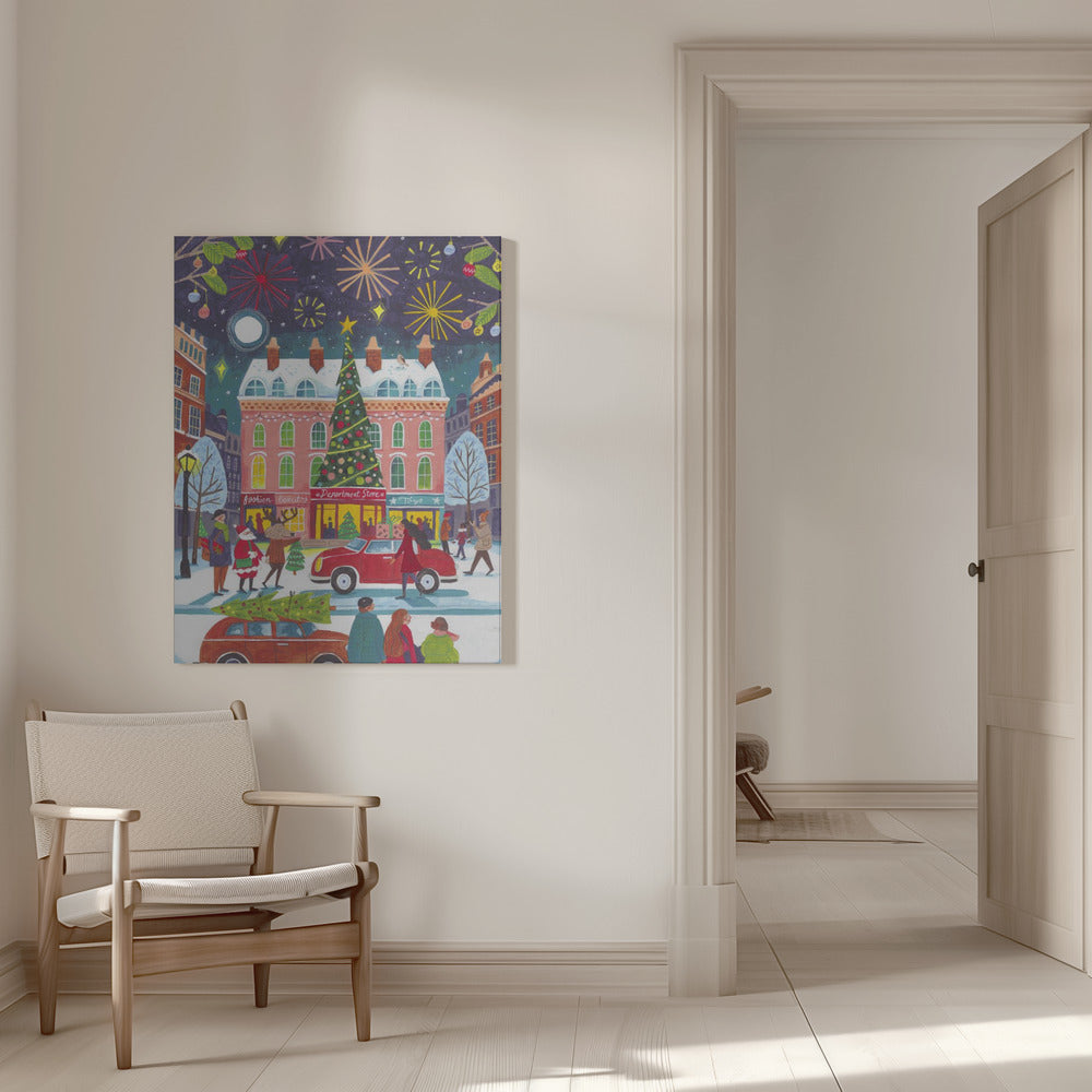 Tableau sur toile Noël en ville