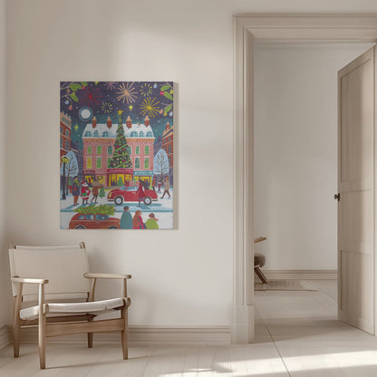 Tableau sur toile Noël en ville