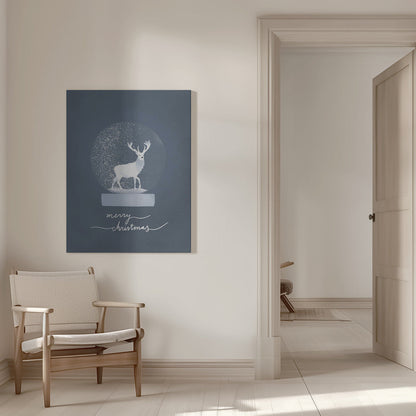 Toile murale imprimée cerf boule à neige