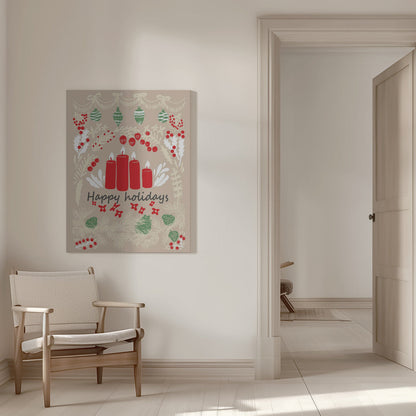 Art mural joyeuses fêtes - impression sur toile illustration d'art populaire