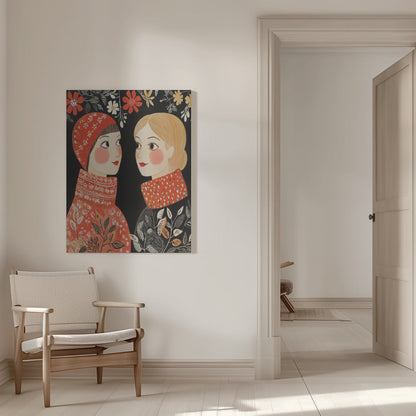Wall art Vintage Style Mag Women Knittwear Canvas Print