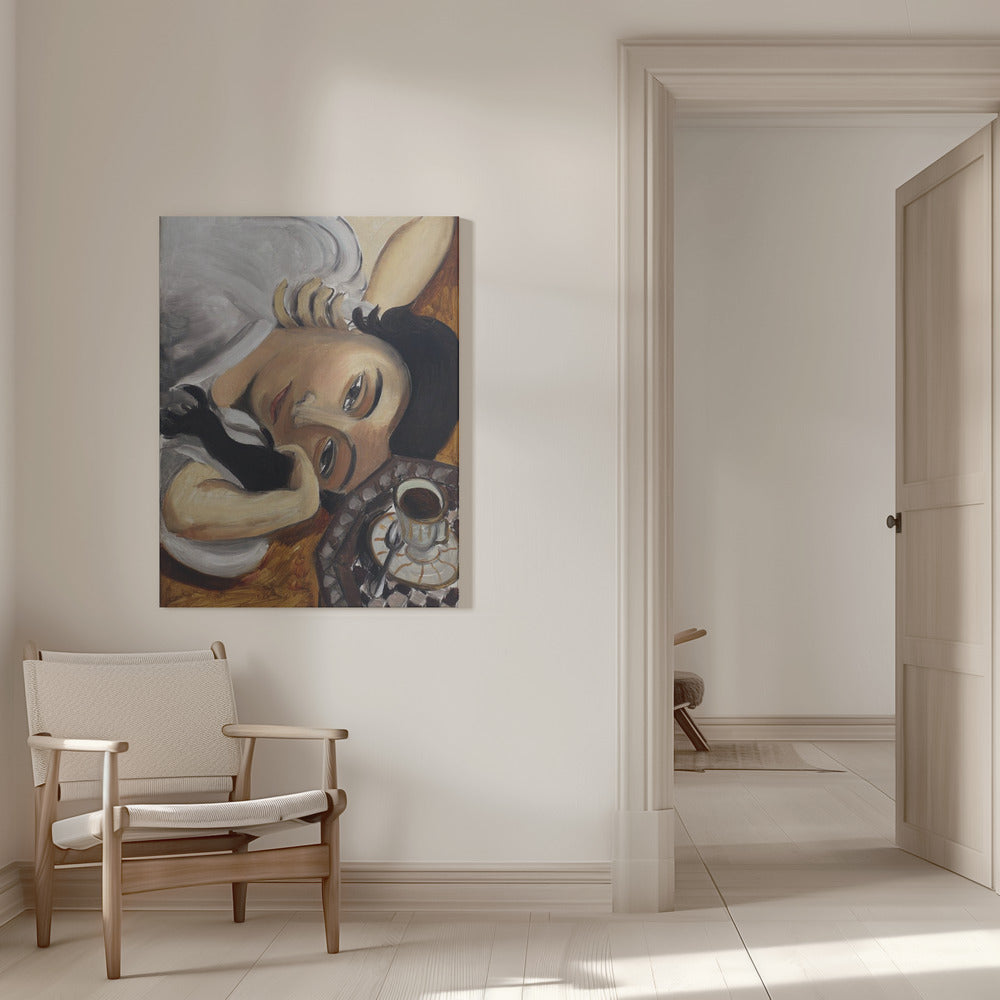 Art mural Lorette Con Una Tazza Di Caffe 1916
