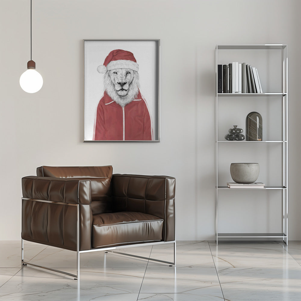 Décoration murale lion Père Noël