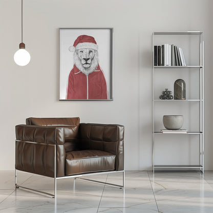 Décoration murale lion Père Noël