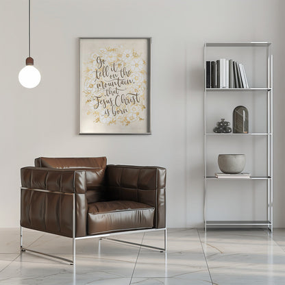Art mural Annonce-le sur la montagne - impression sur toile vanille vintage