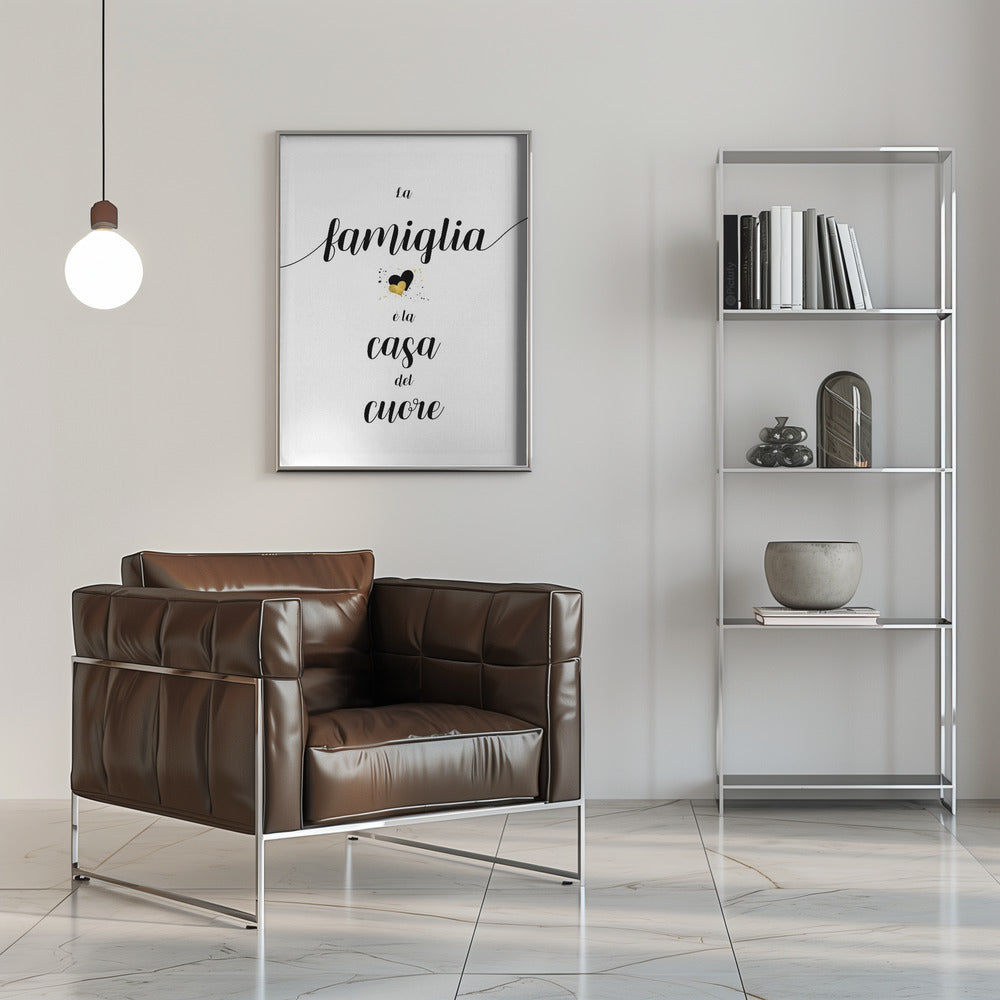 Décoration murale La famille est le foyer du cœur - Tableau sur toile italien